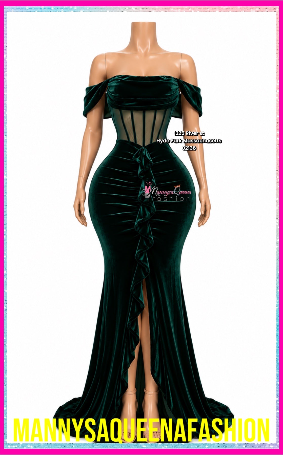 GreenVelvet Kiss Mermaid Dress