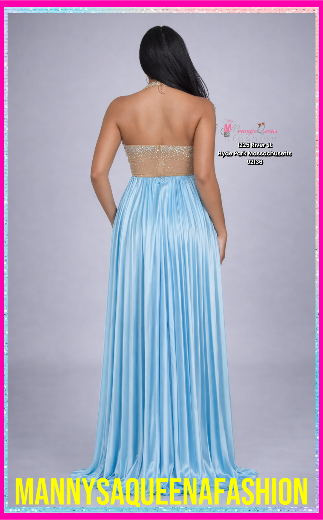 Goddess Flow Gown Dress light Blue