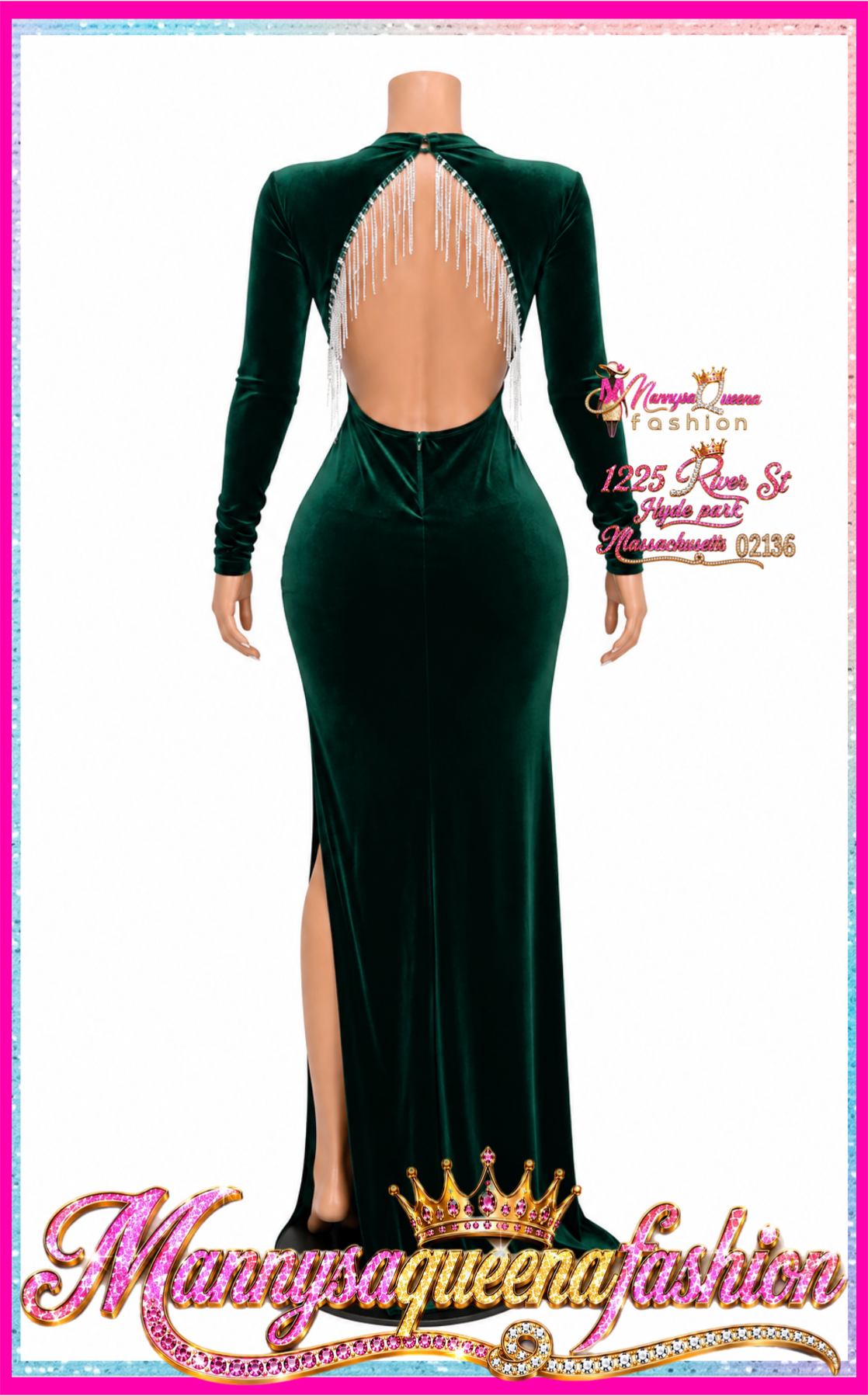 MOCK NECK MAXI DRESS GREEN