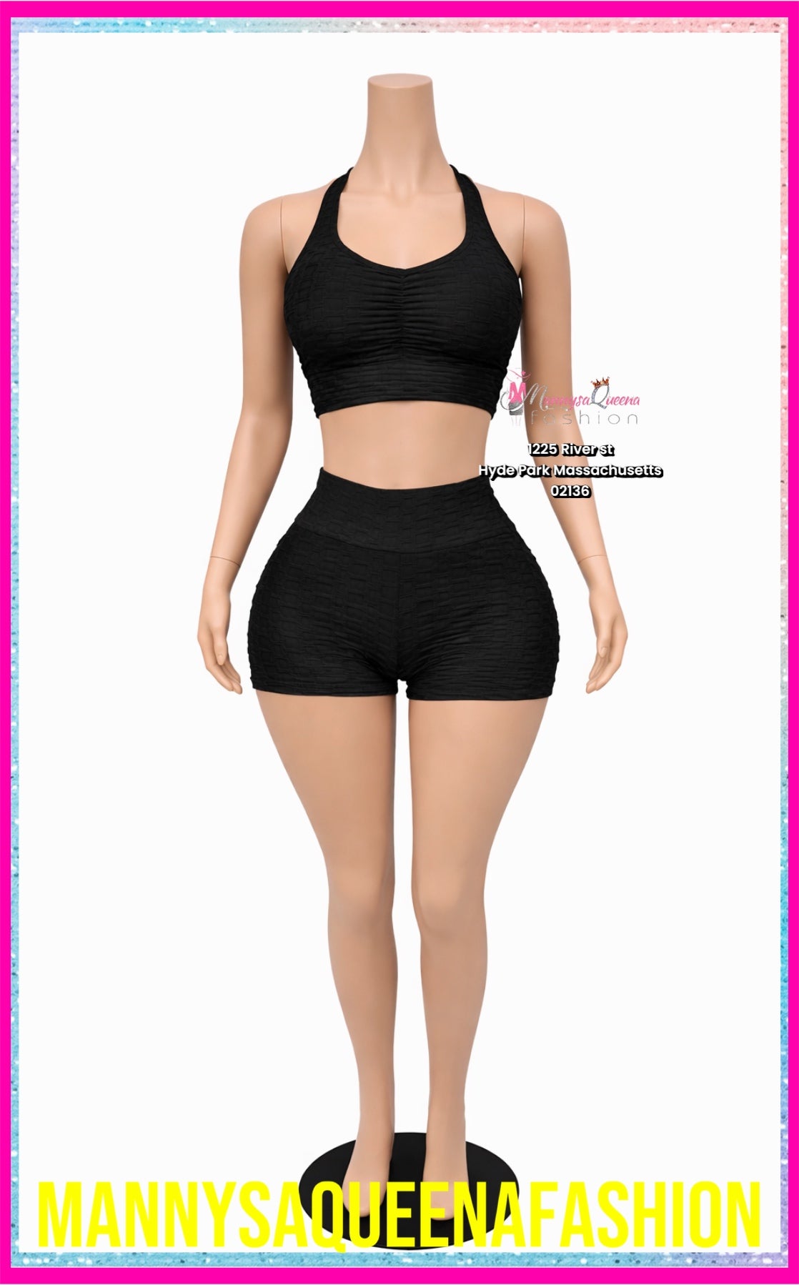 2-Piece Textured Tie-Dye Set Black