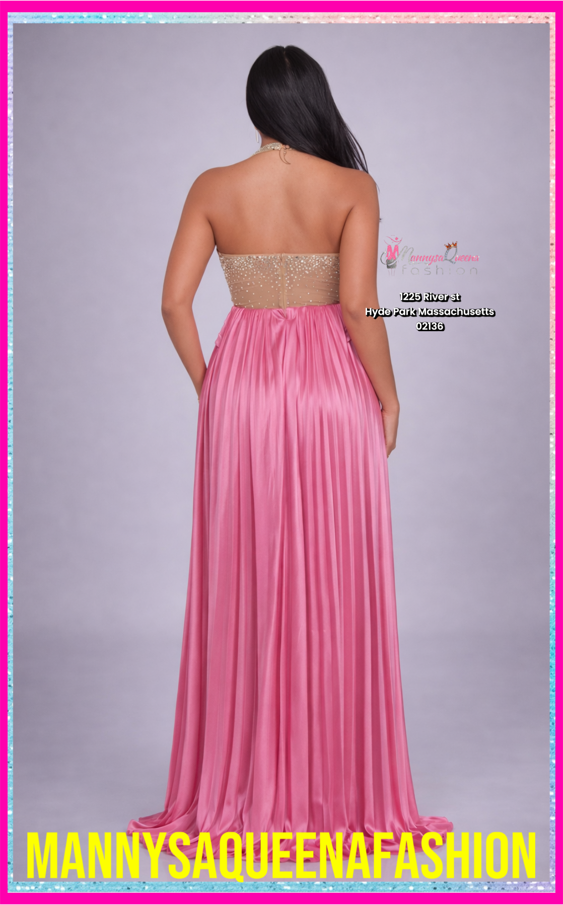 Goddess Flow Gown Dress Pink