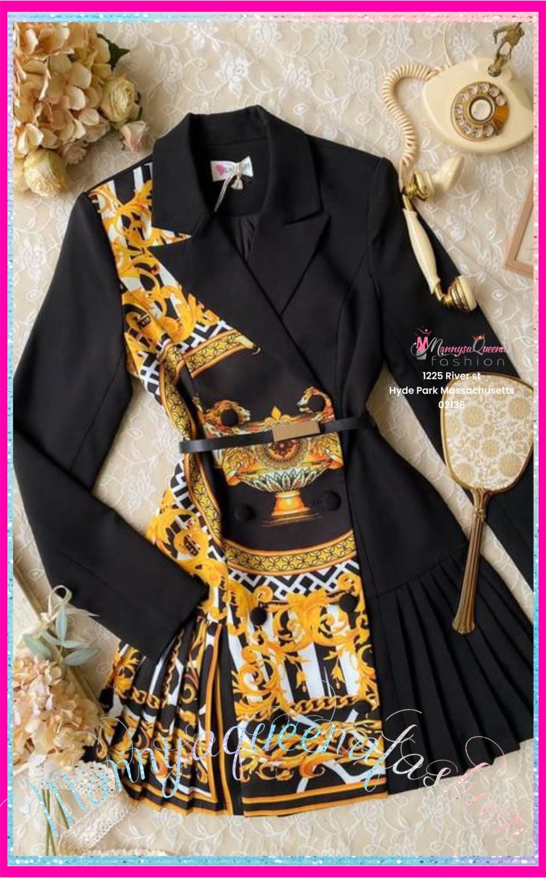 Feeling My Self Gold/Black Blazer