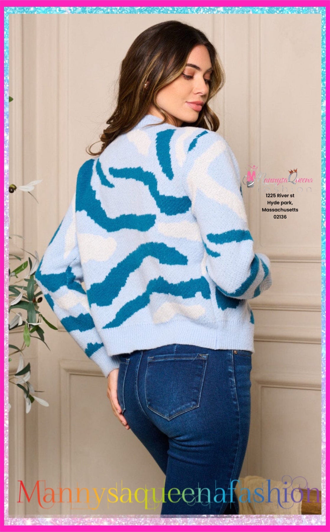 Printed Cardigan Sweater