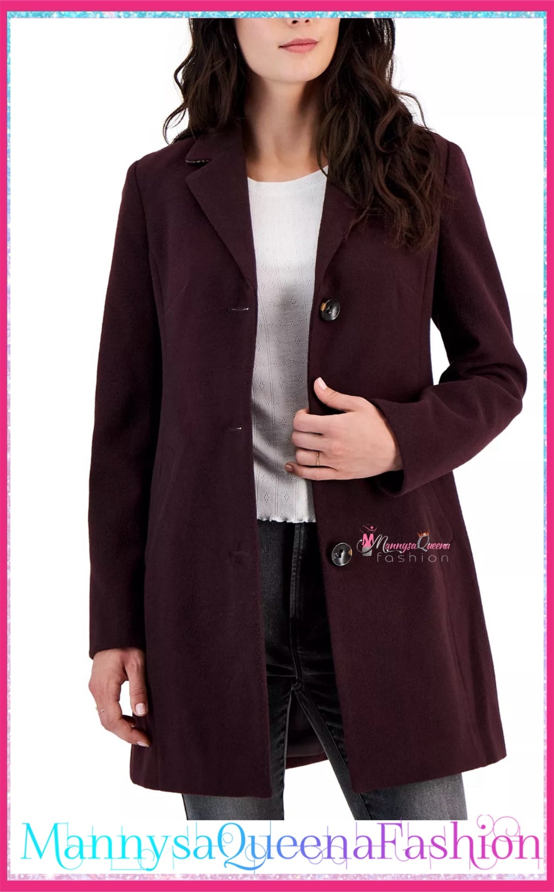 Long-Sleeve wine Coat