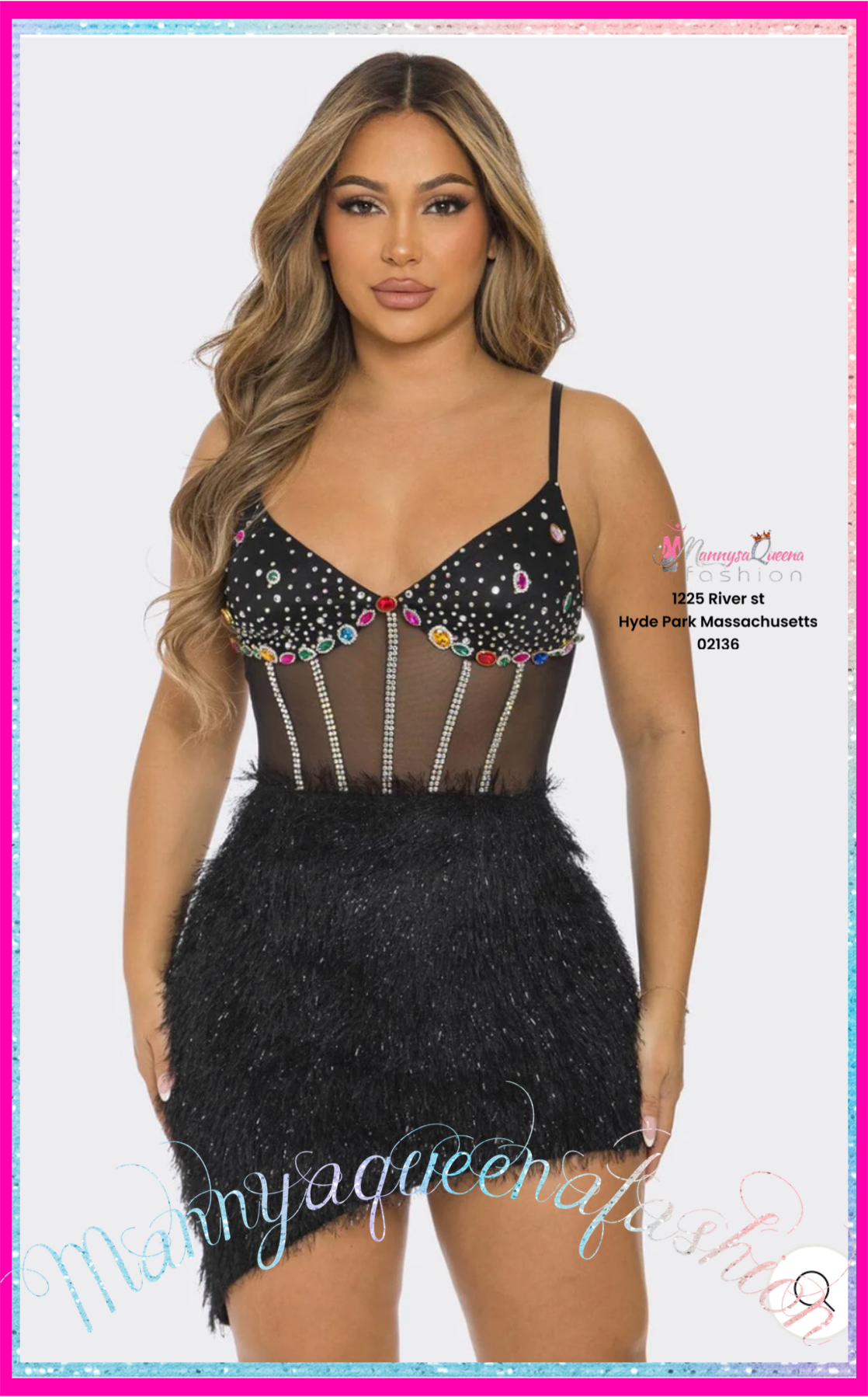 Mirage Waves Black Dress