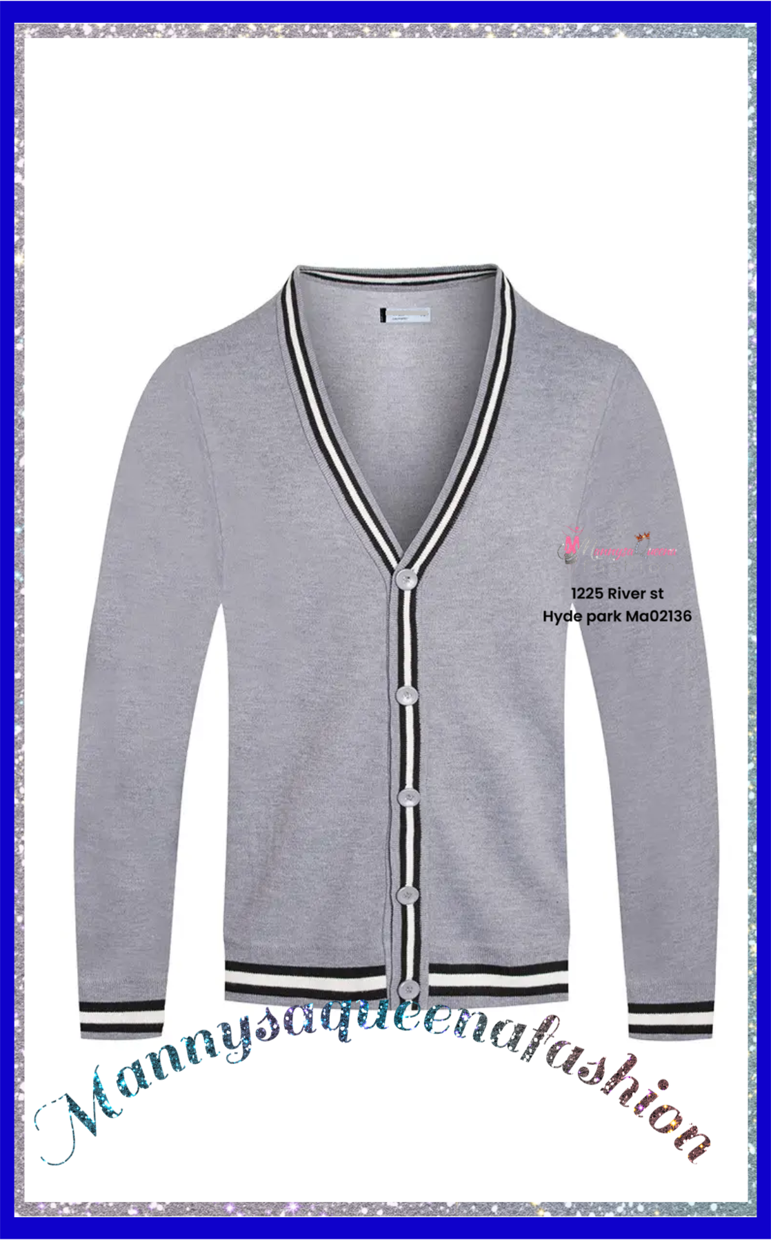 Knit Cardigan Sweater Gray