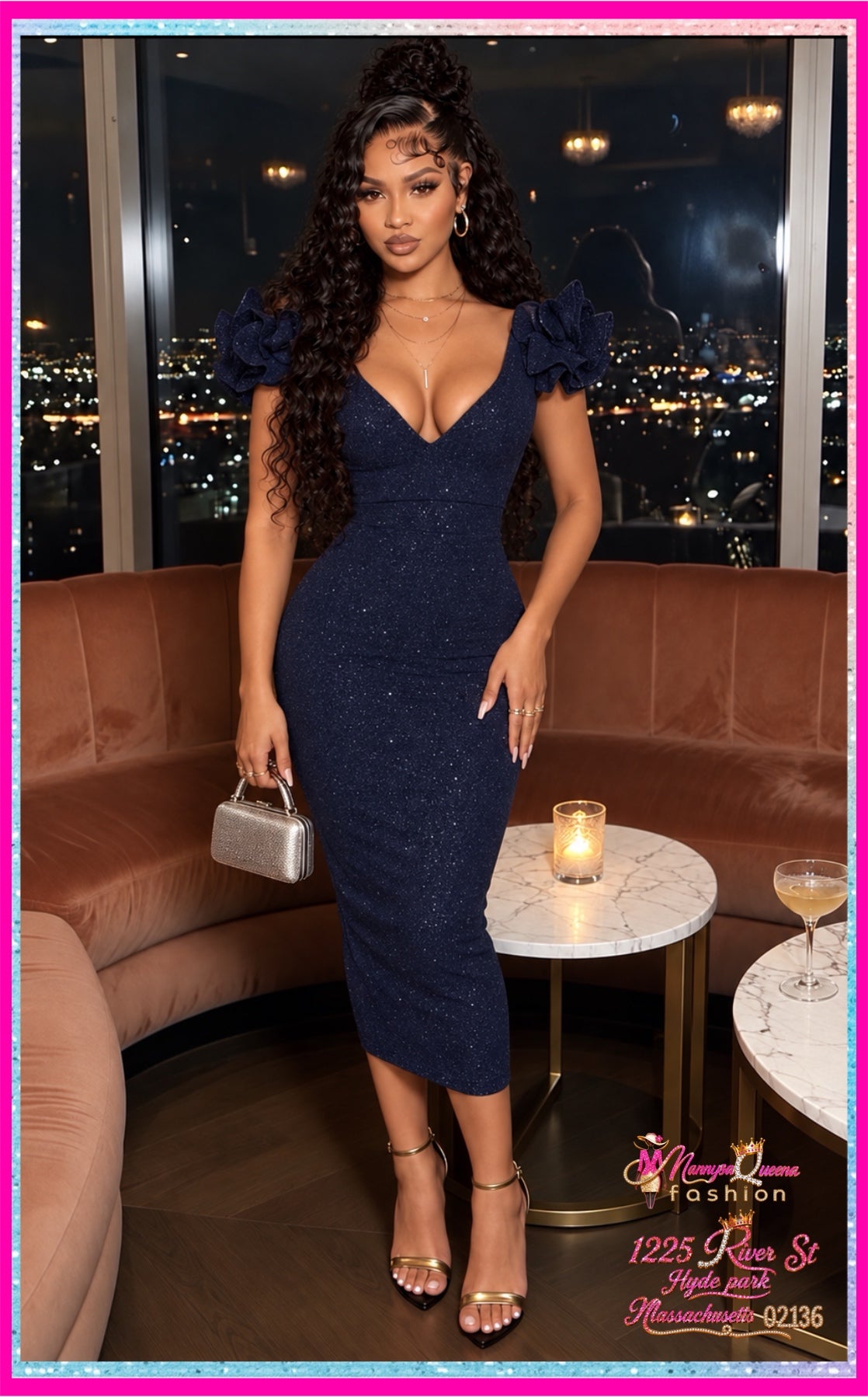 Diva Glitter Midi Dress