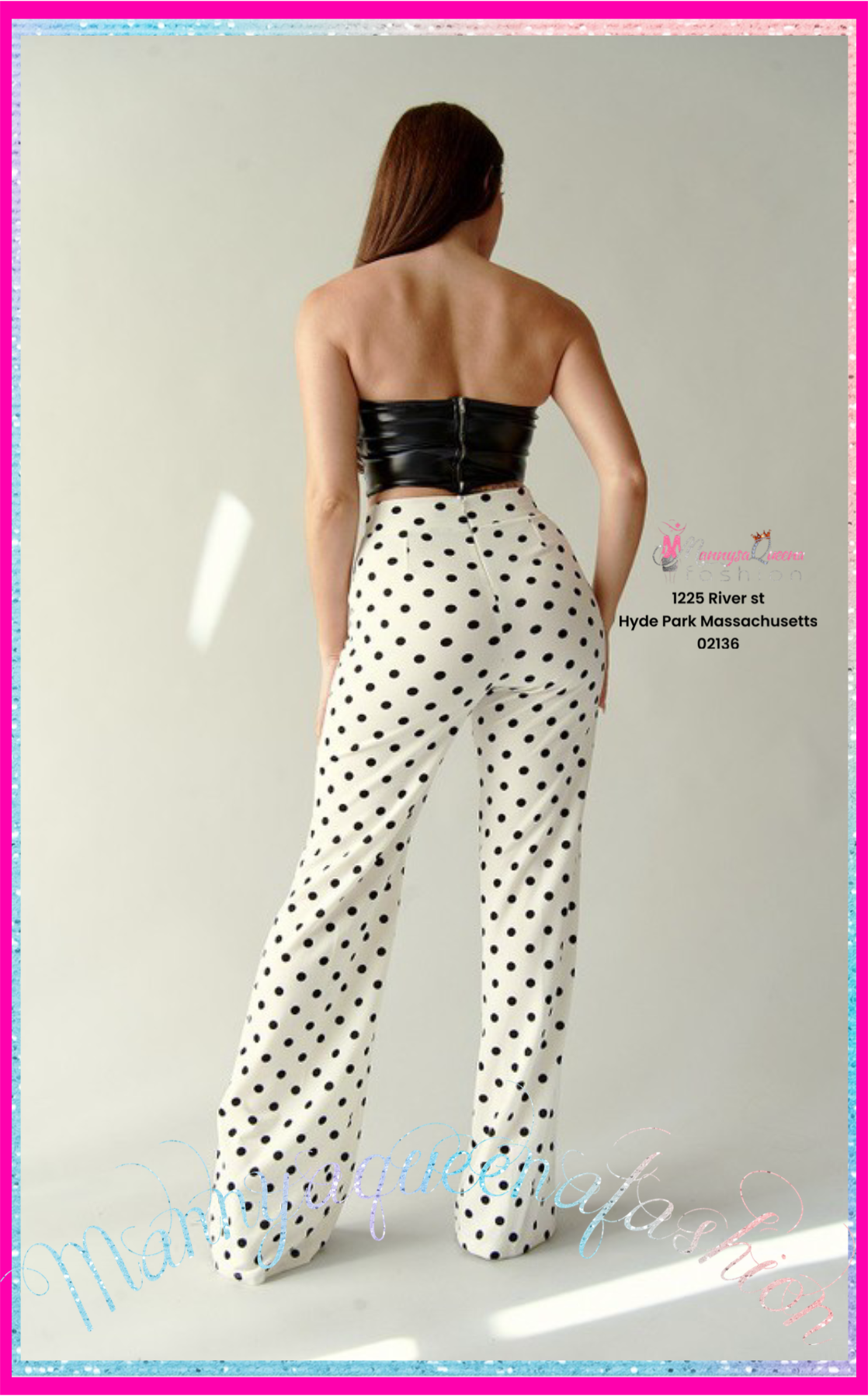 Dot pants white