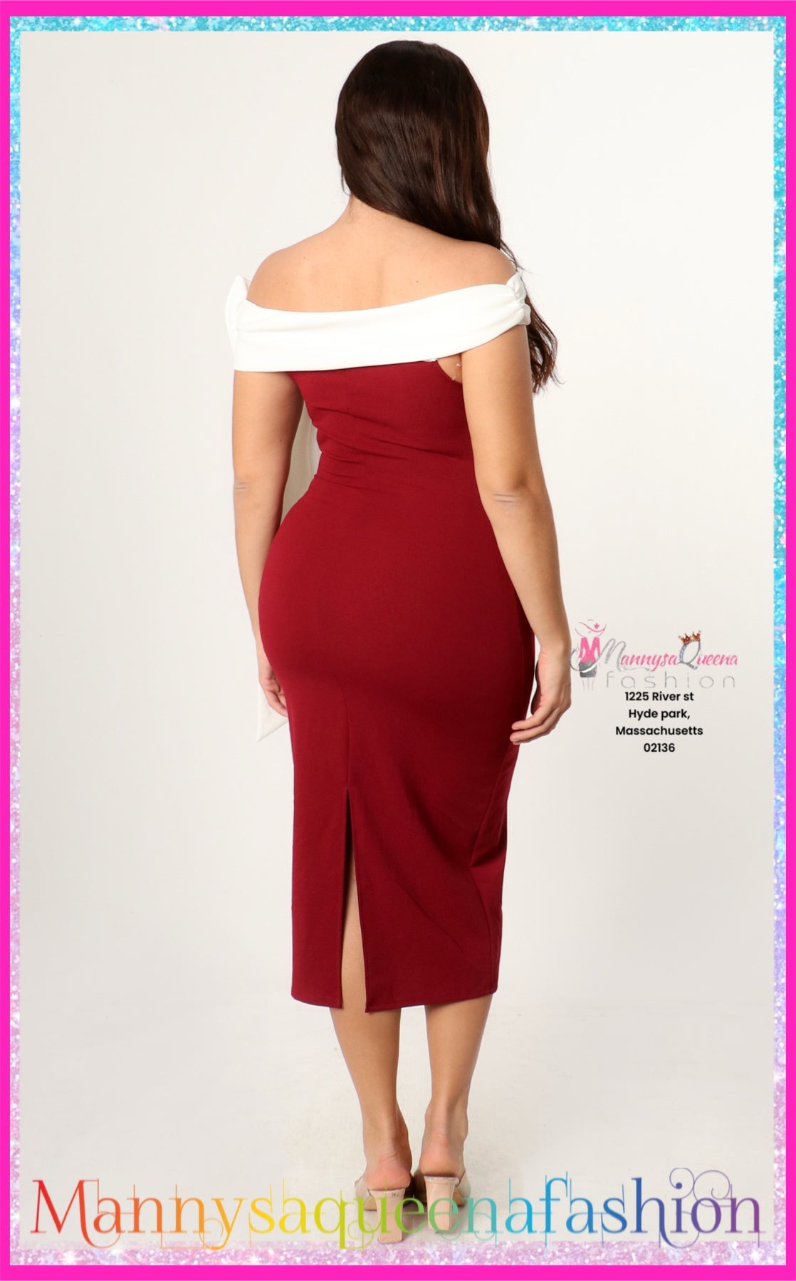 Elegant Burgundy Dress