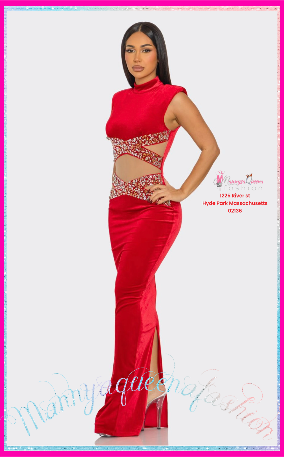GALA GEM DRESS RED