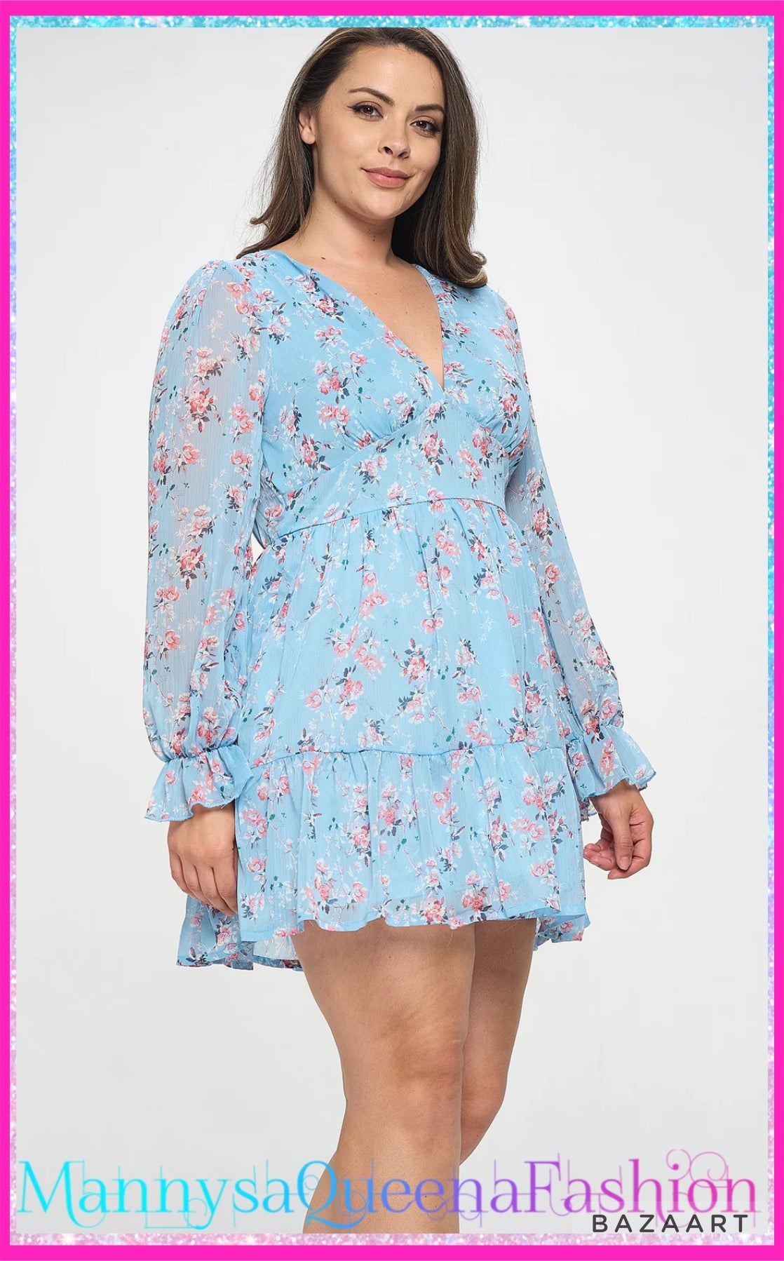 Tiered dress Blue