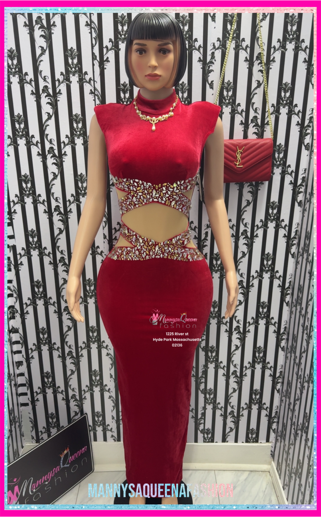 GALA GEM DRESS RED