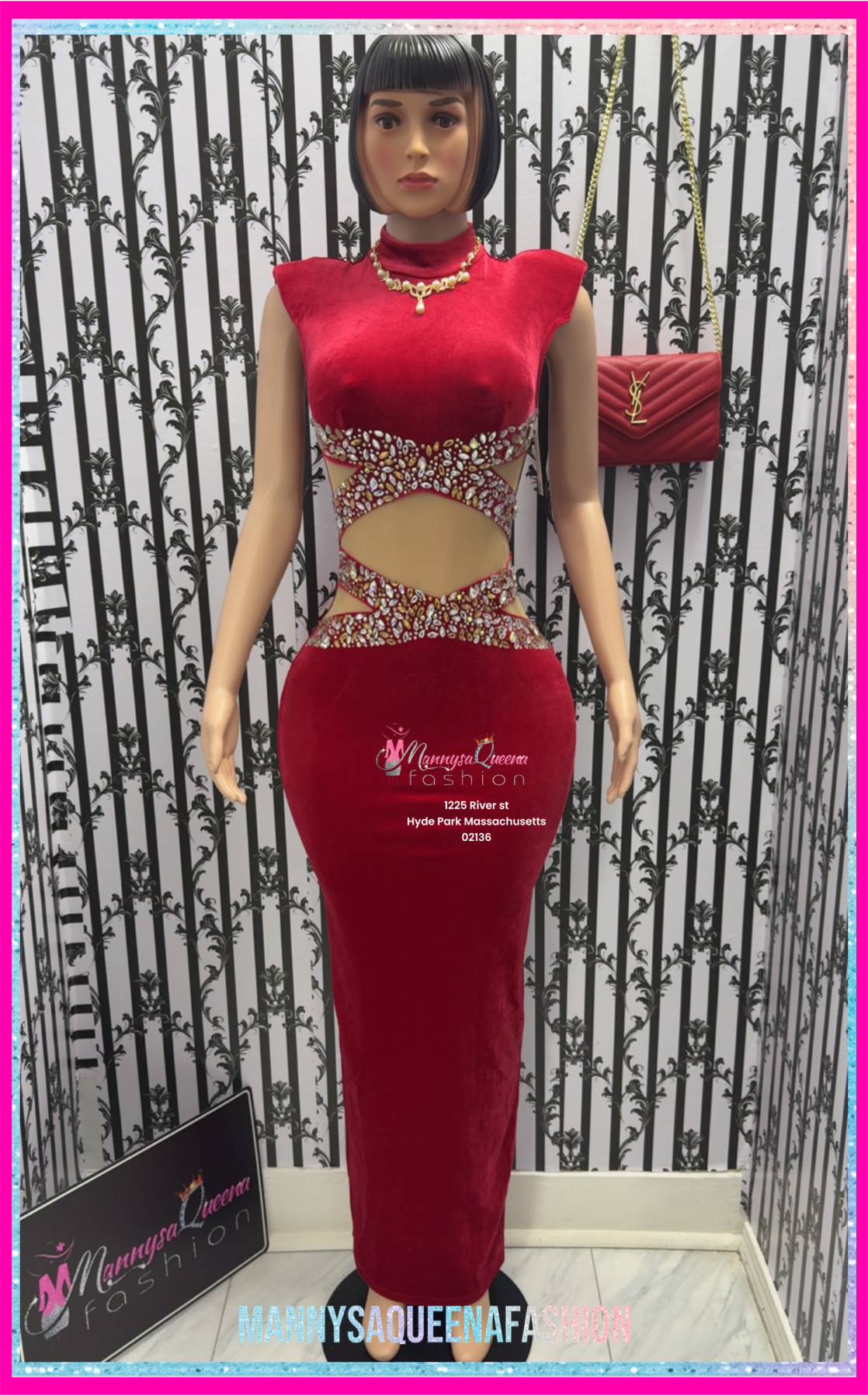 GALA GEM DRESS RED
