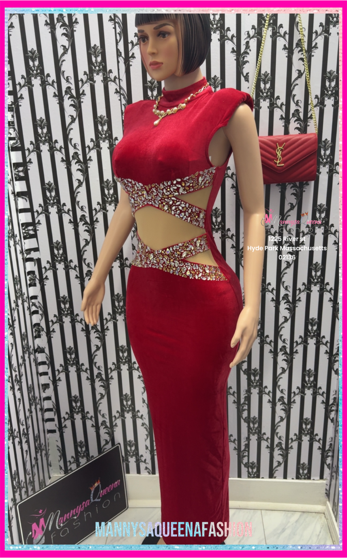 GALA GEM DRESS RED