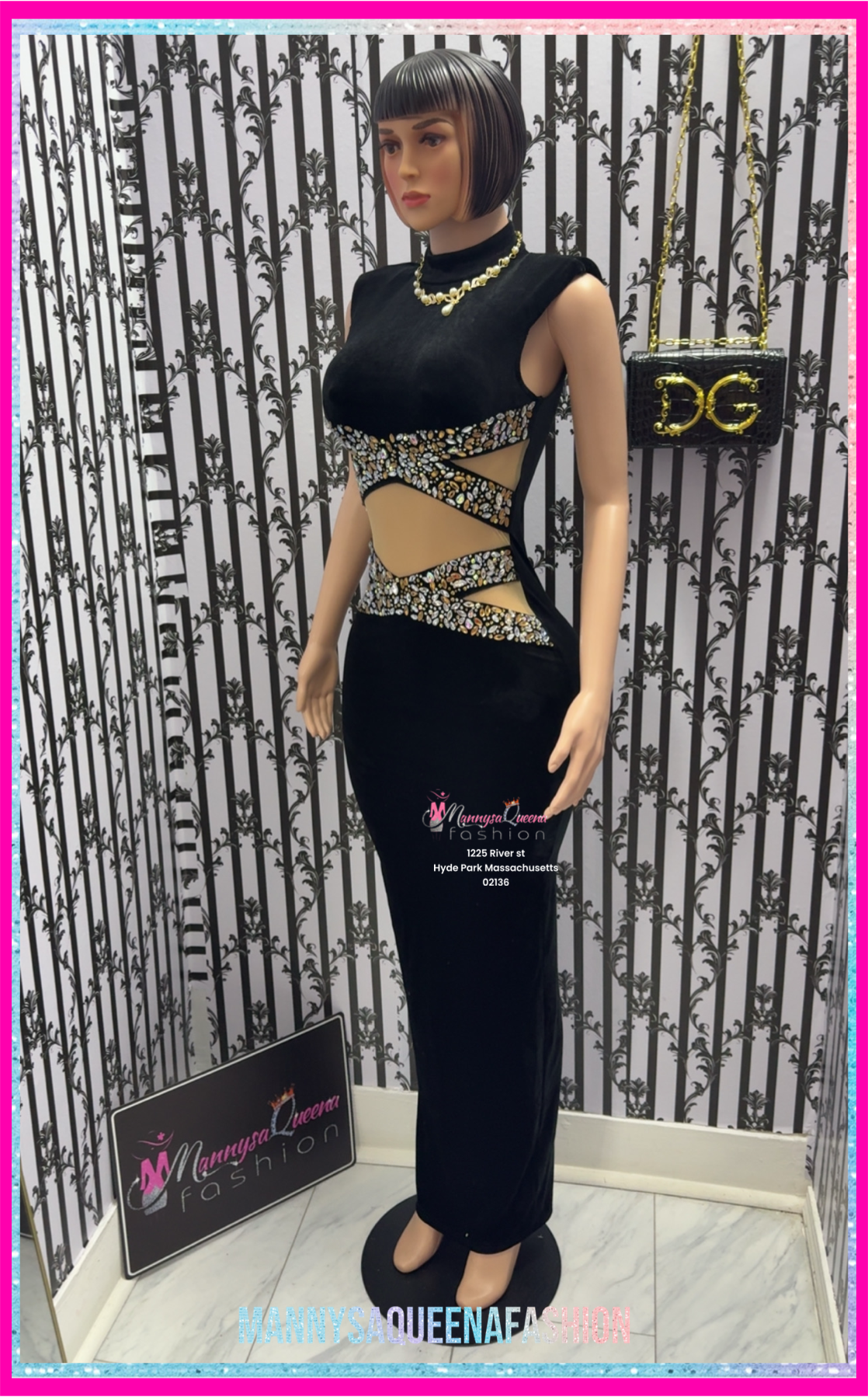 GALA GEM DRESS BLACK