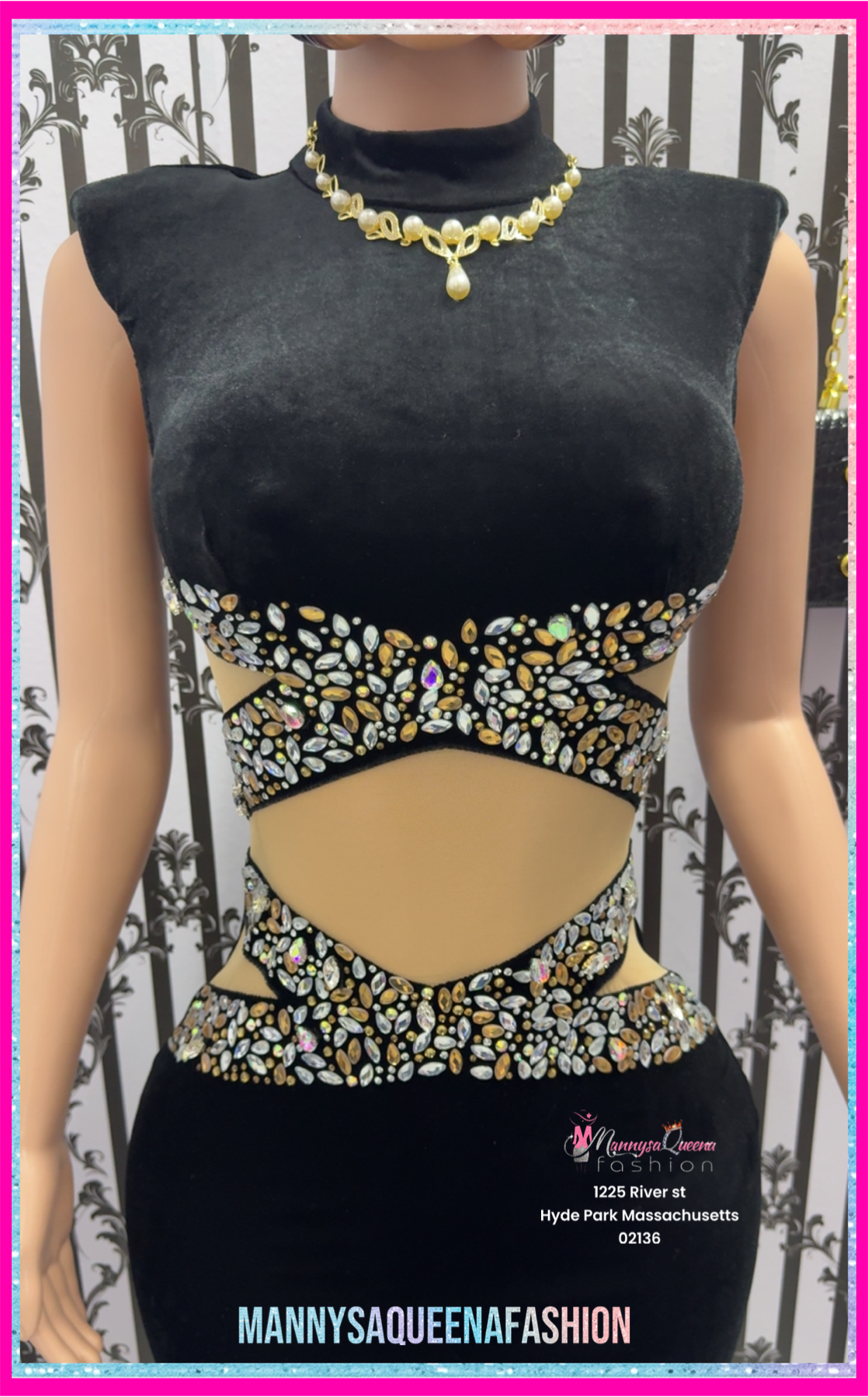 GALA GEM DRESS BLACK