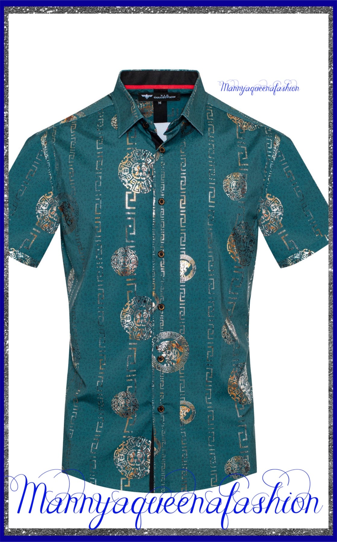 Teal Button Down Short Sleeve Shirt