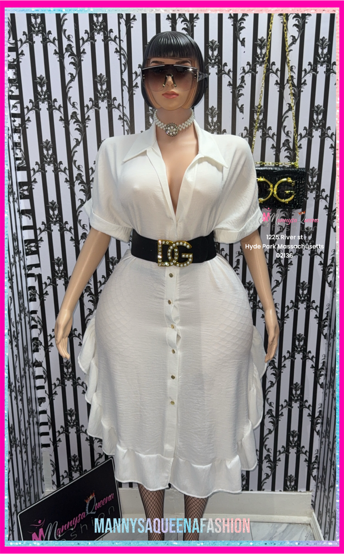 Ollya Midi Shirt Dress White