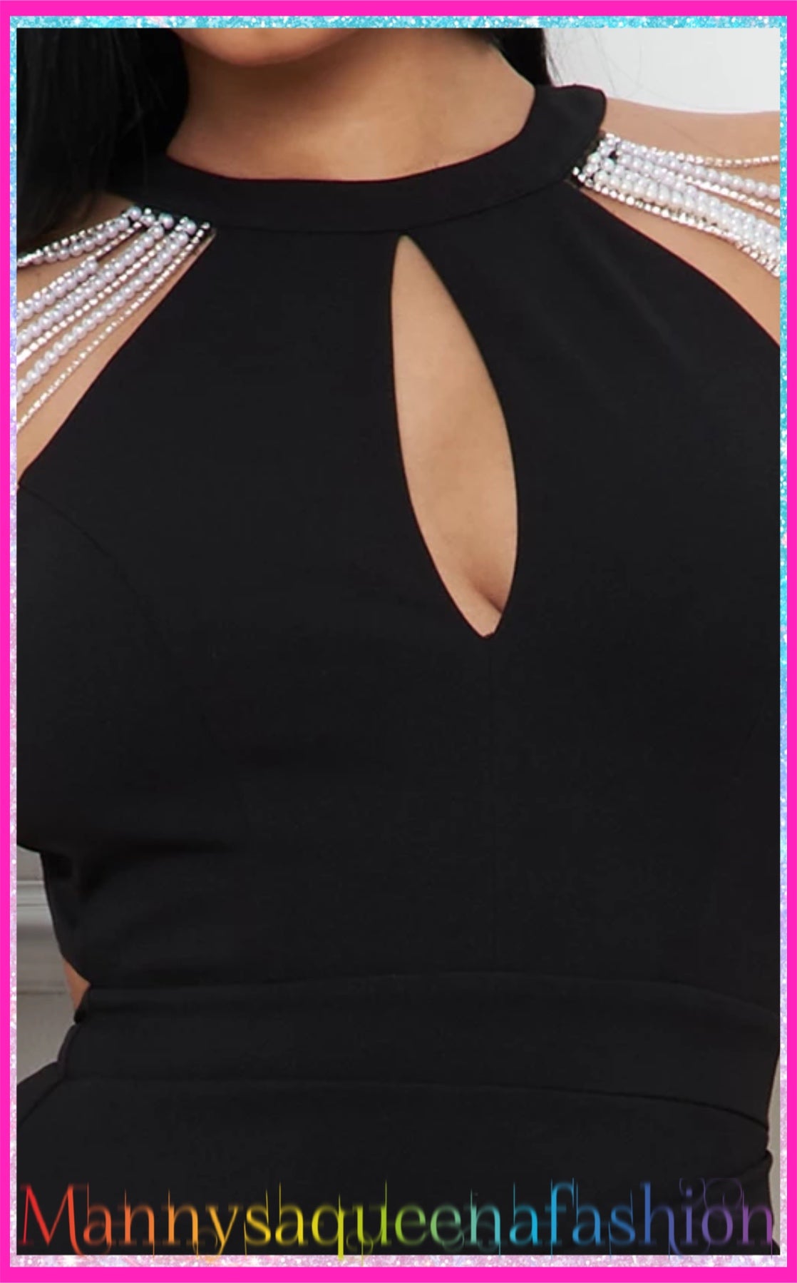 RHINESTONE CHAIN SHOULDER DRESS