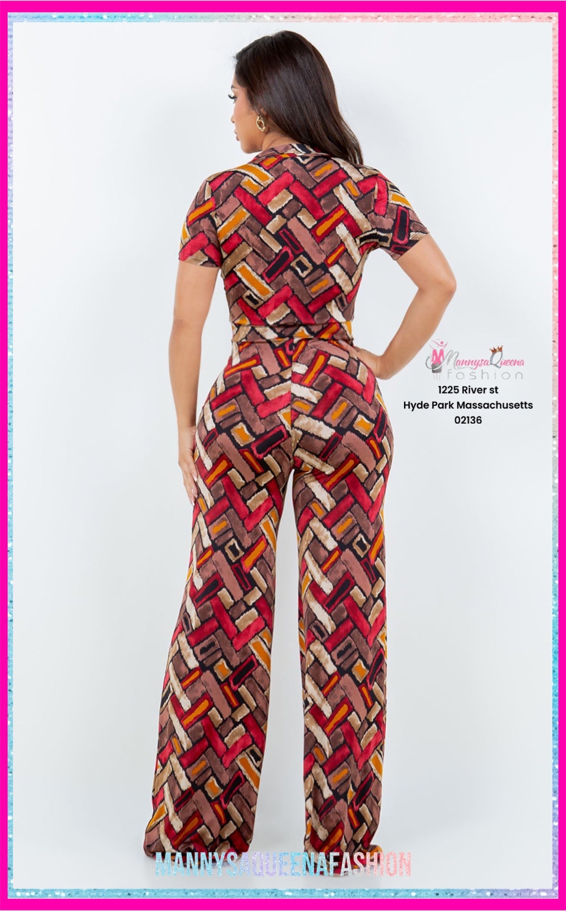 V-NECK COLLAR JUMPSUIT