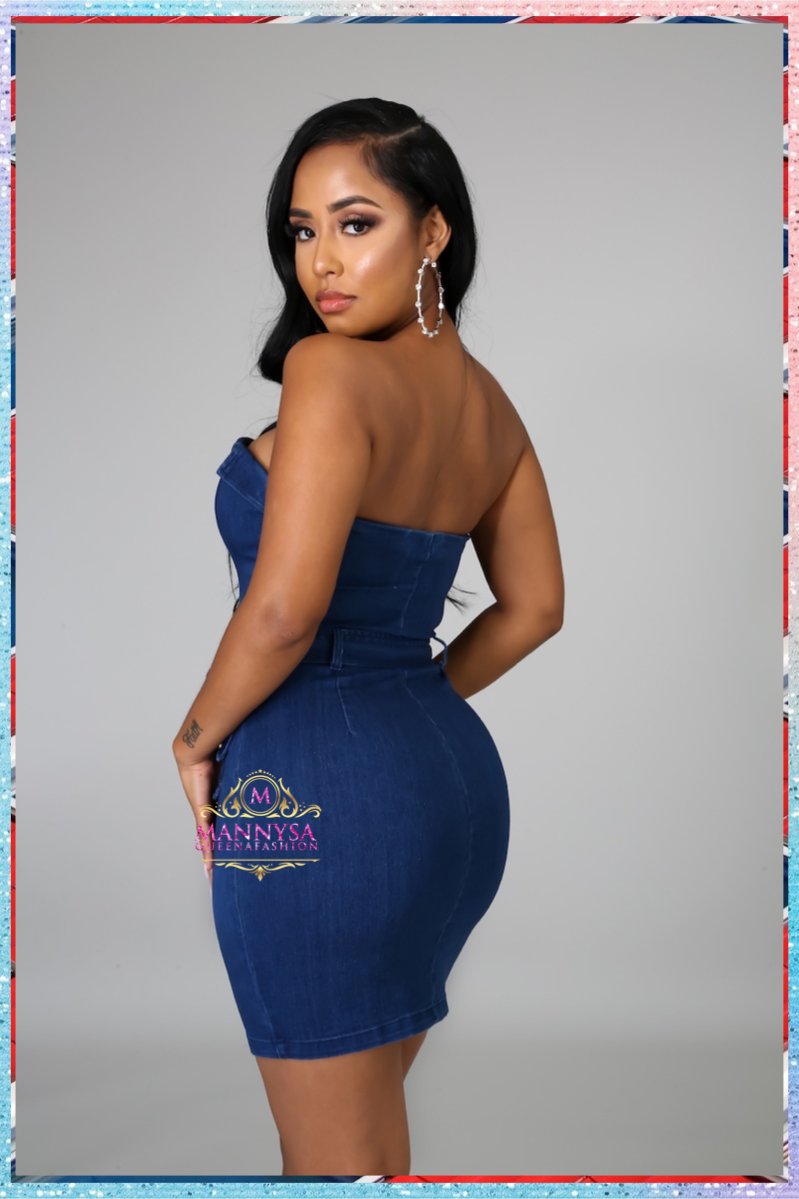 Sweetheart Denim Dress