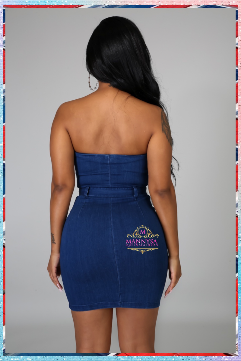 Sweetheart Denim Dress