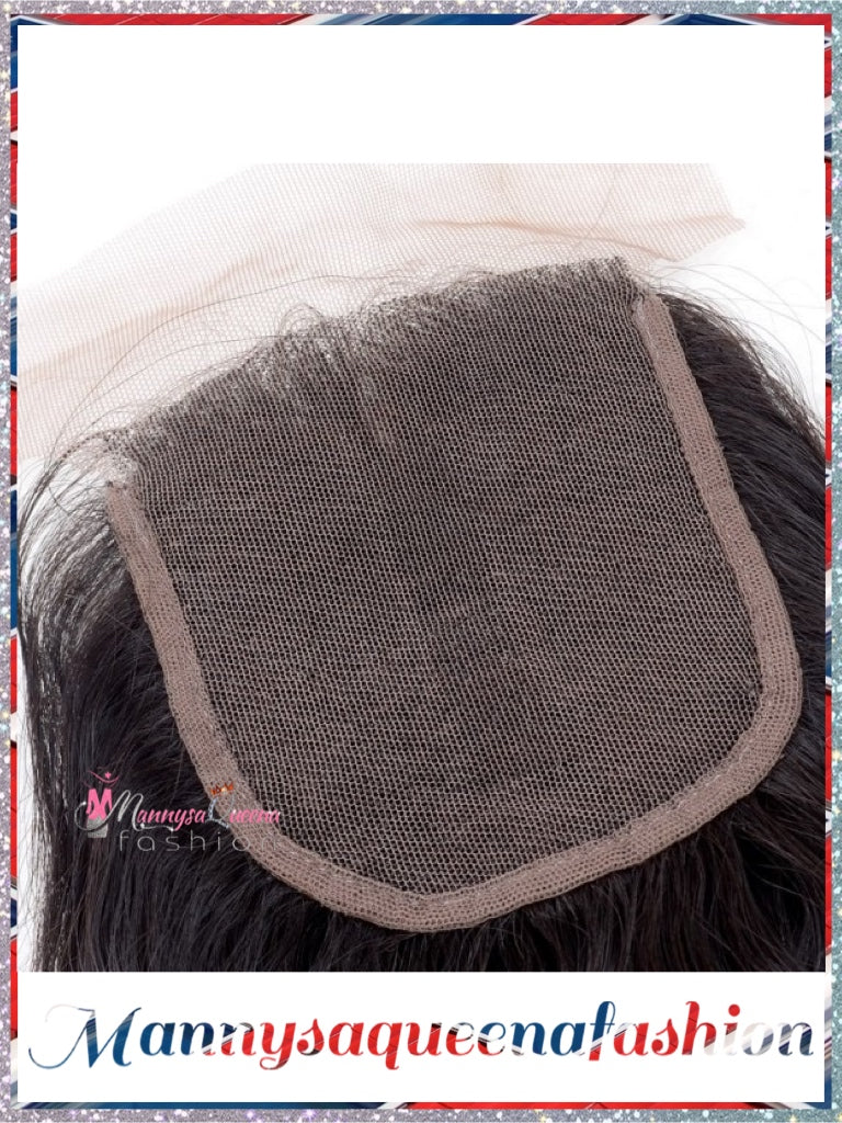 Brazilian Hair Curly Wave Middle Part Lace Closure