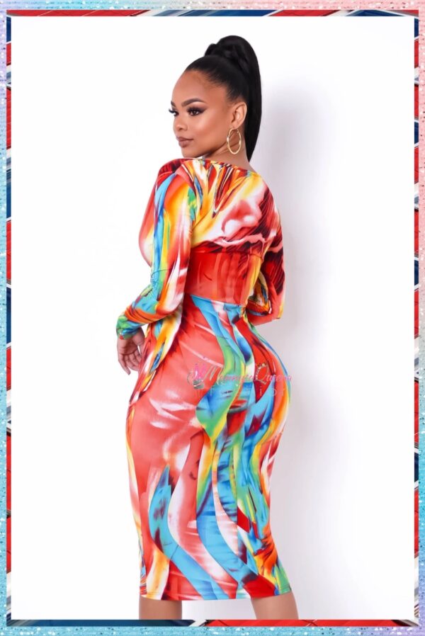 Frederica Midi Dress Set – Orange