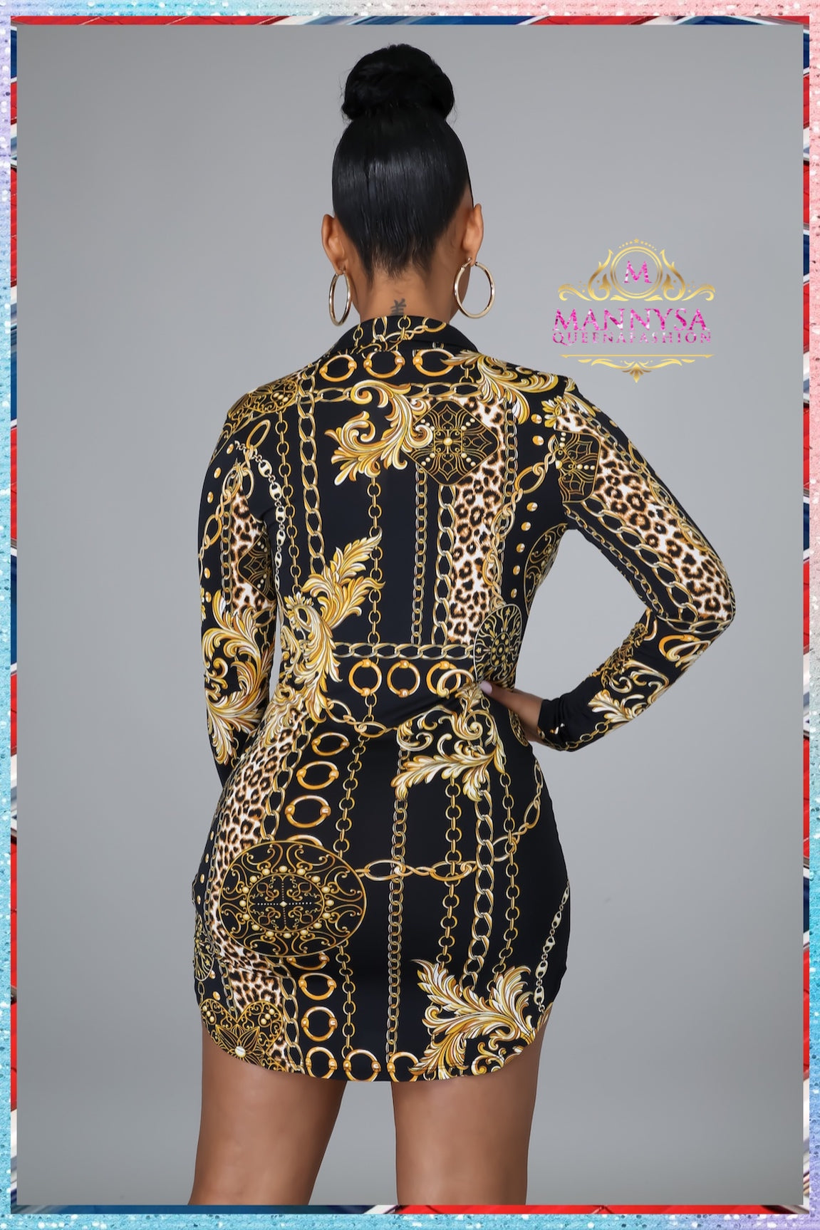 Baddie Black-Mustard Dress