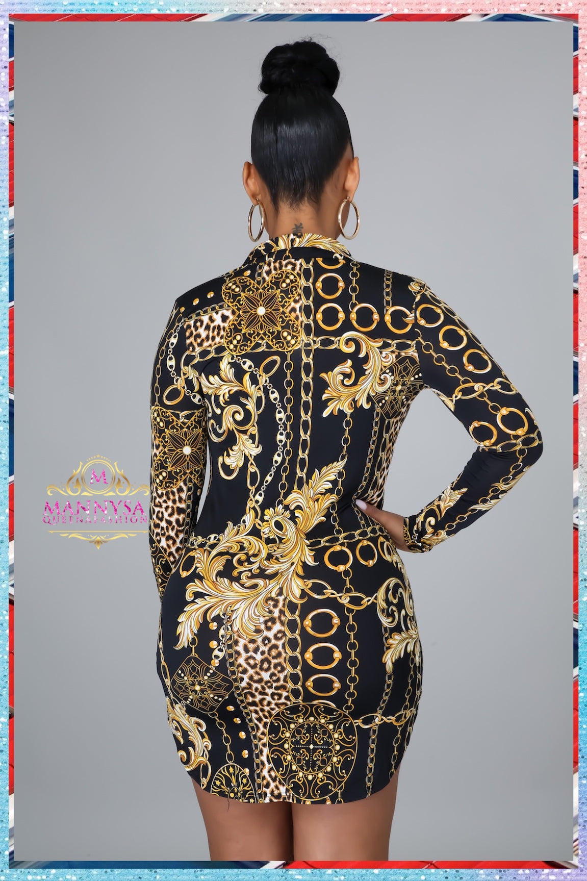 Baddie Black-Gold Dress