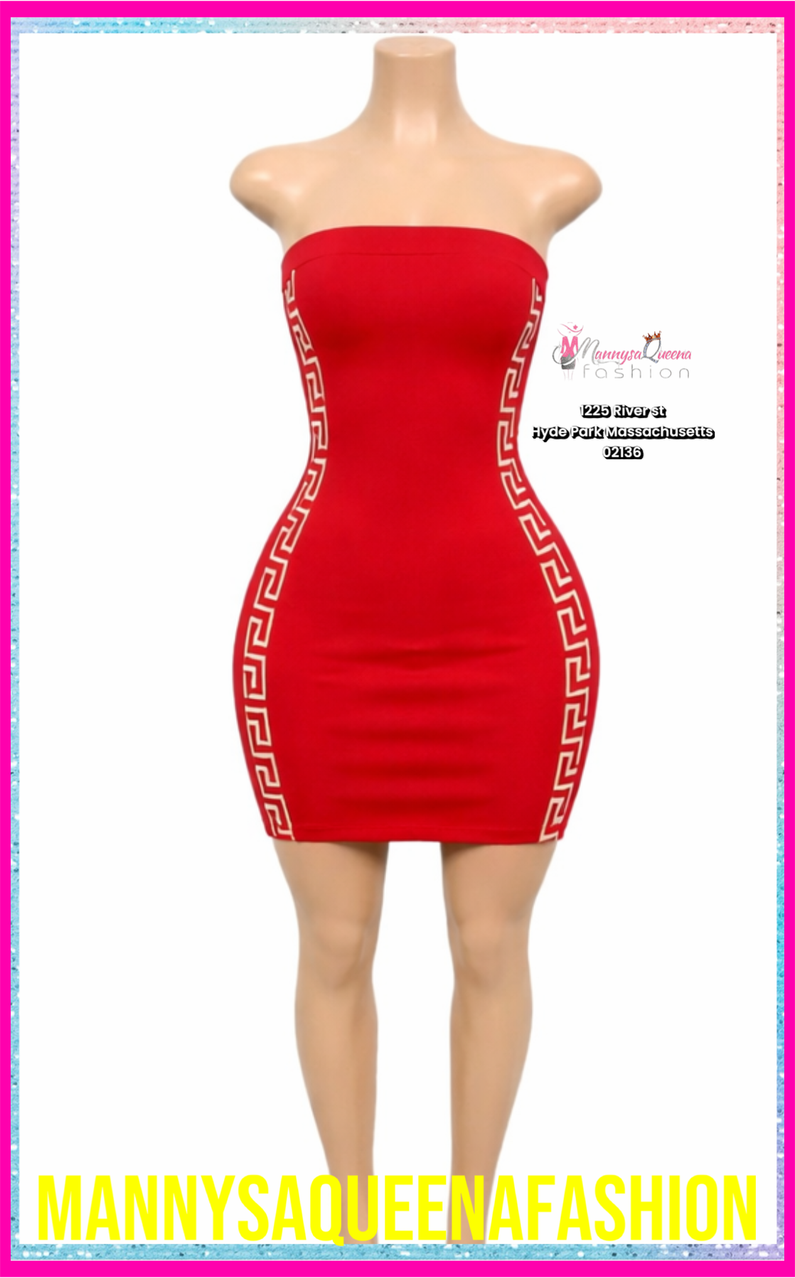 Strapless Bodycon Mini Dress Red