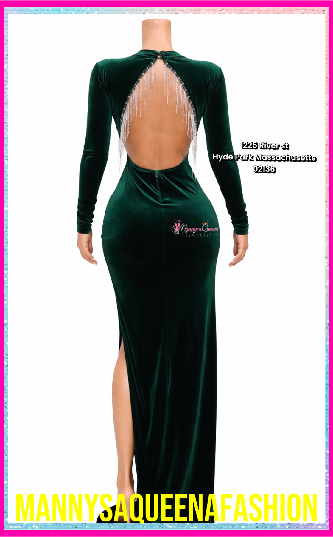 MOCK NECK MAXI DRESS GREEN