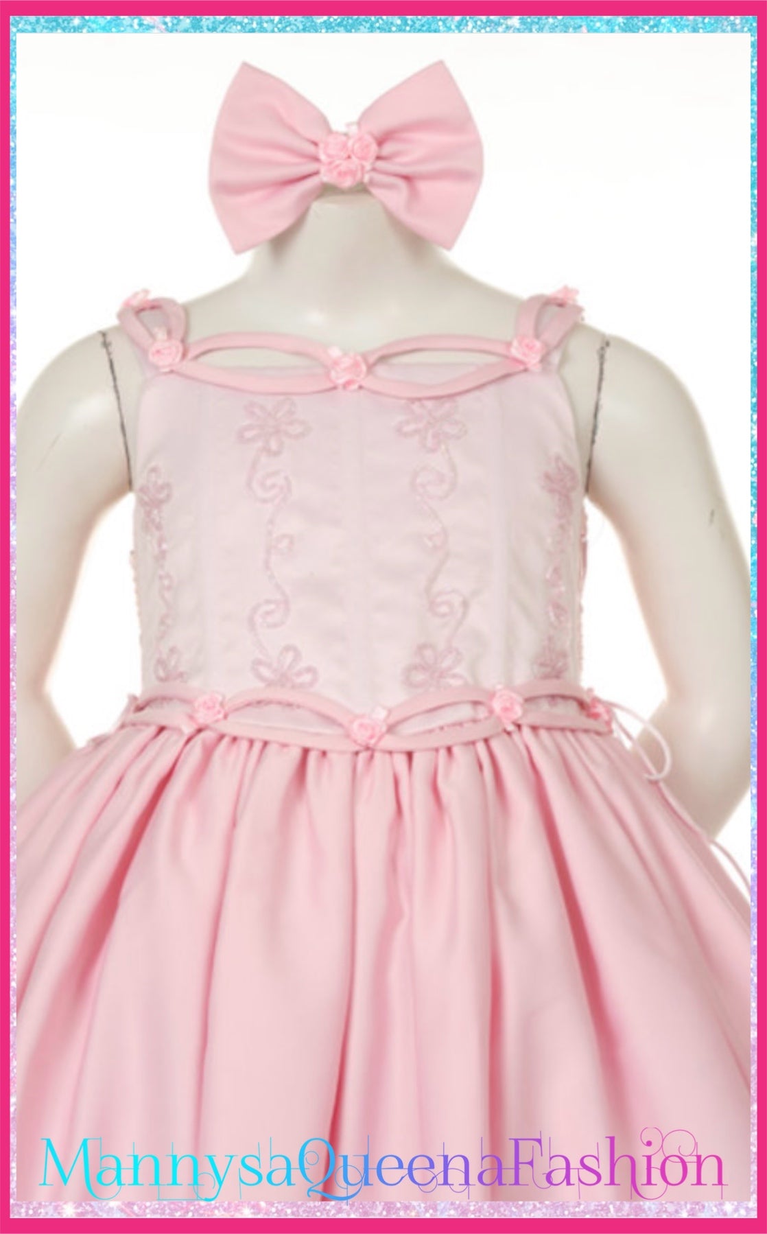 Embroidery Pink Dress Mannysaqueenafashion Embroidery Pink Dress Mannysaqueenafashion