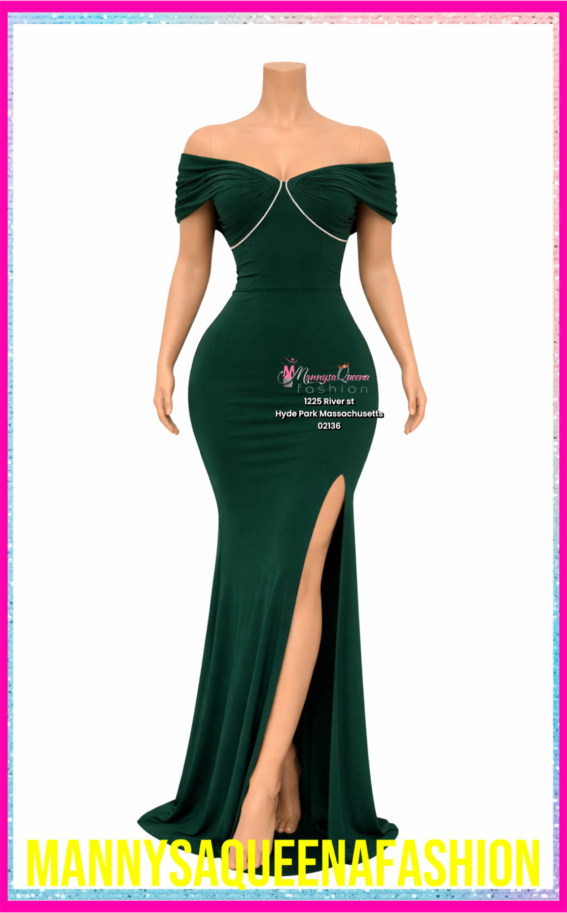 Pleated Maxi Dress Green