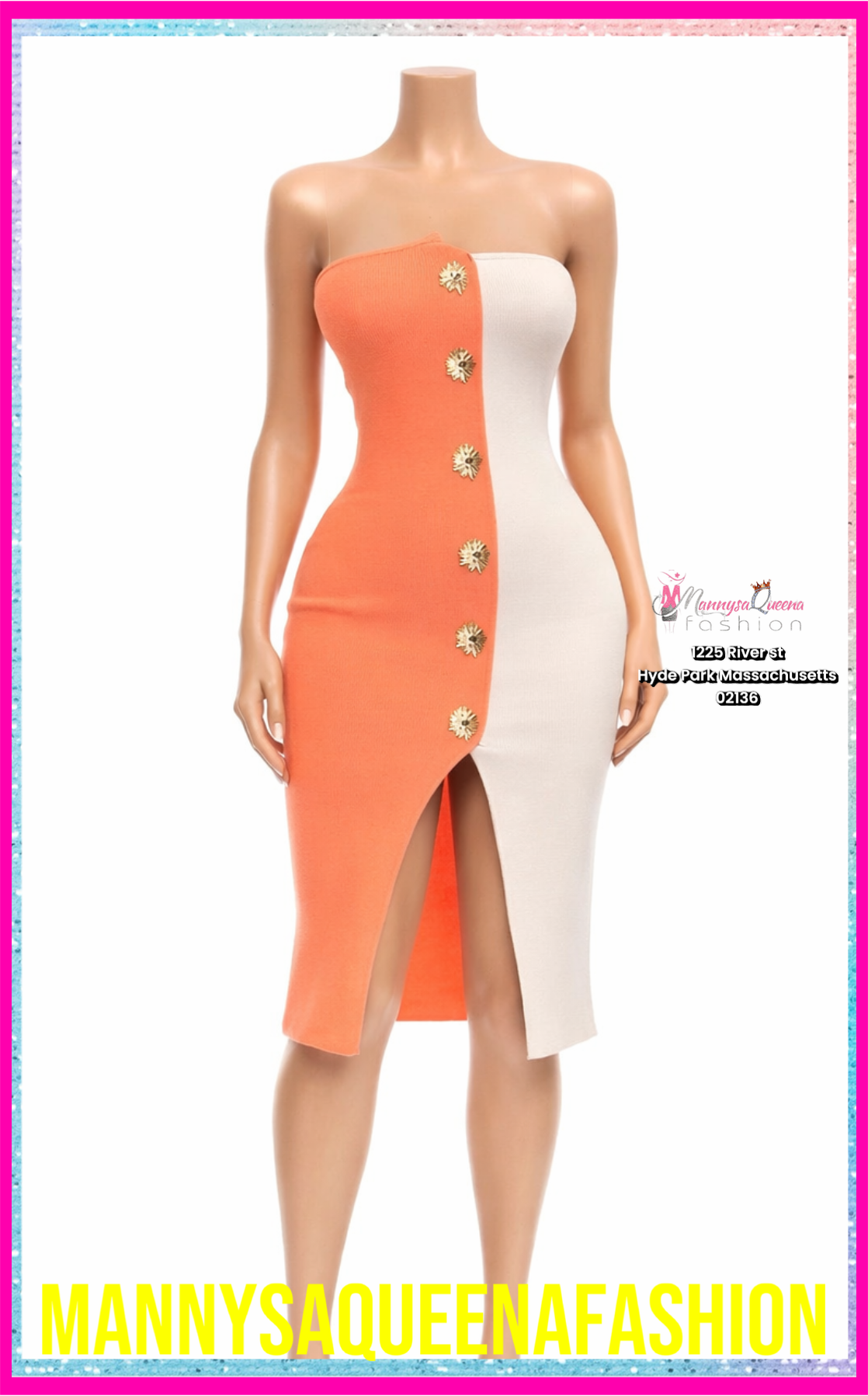 BODYCON TUBE MIDI DRESS CORAL