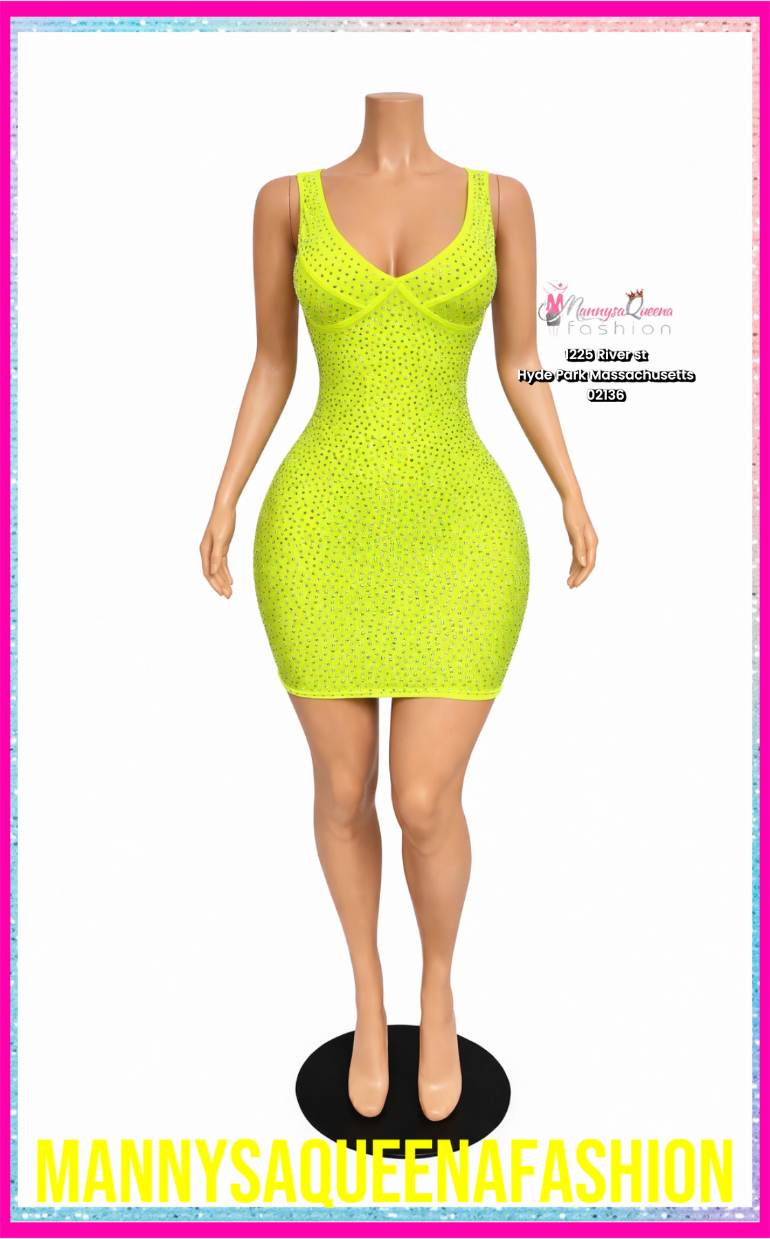 Neon Diamond Mini Dress