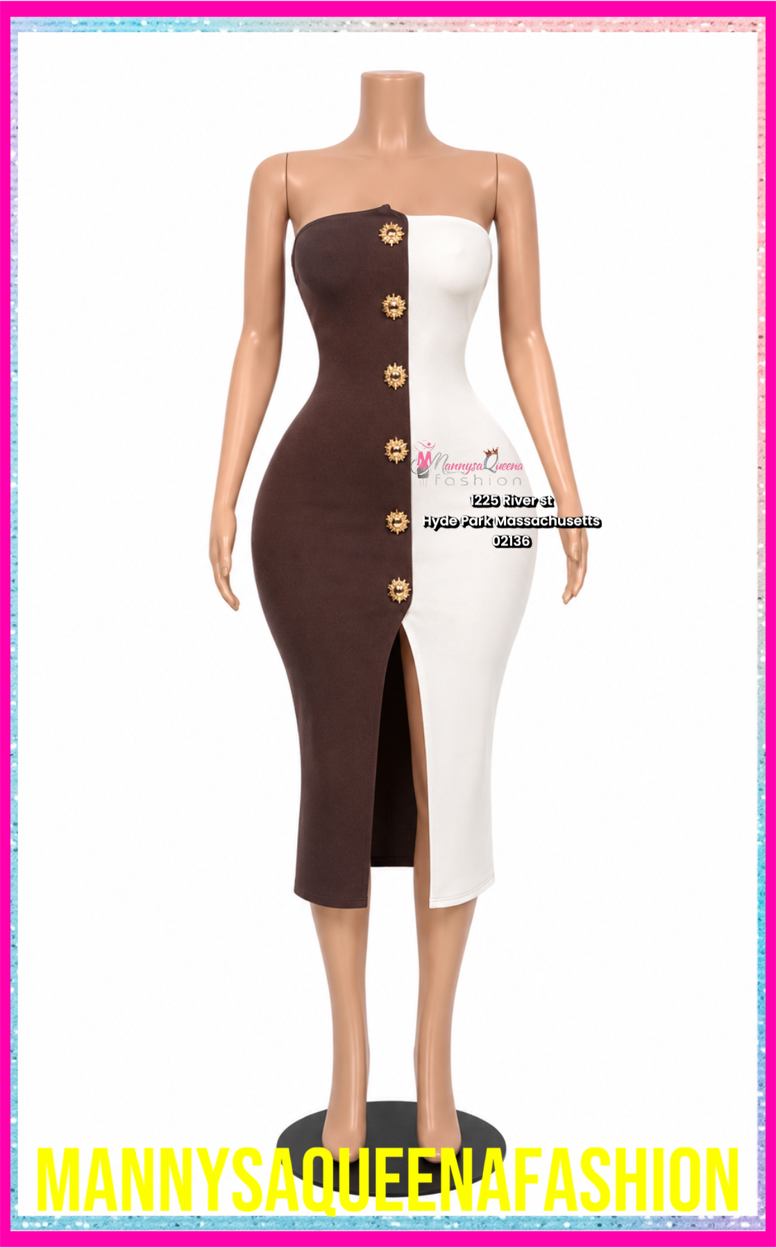 BODYCON TUBE MIDI DRESS BROWN