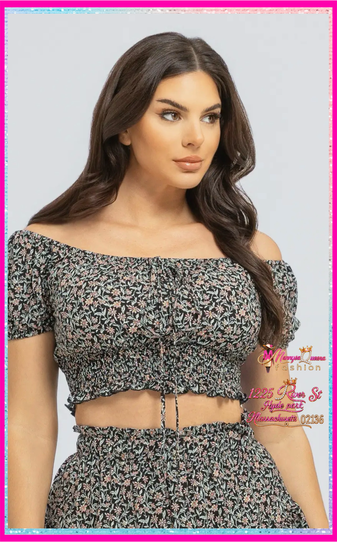 Elastic Shirring Top and Skirt Set