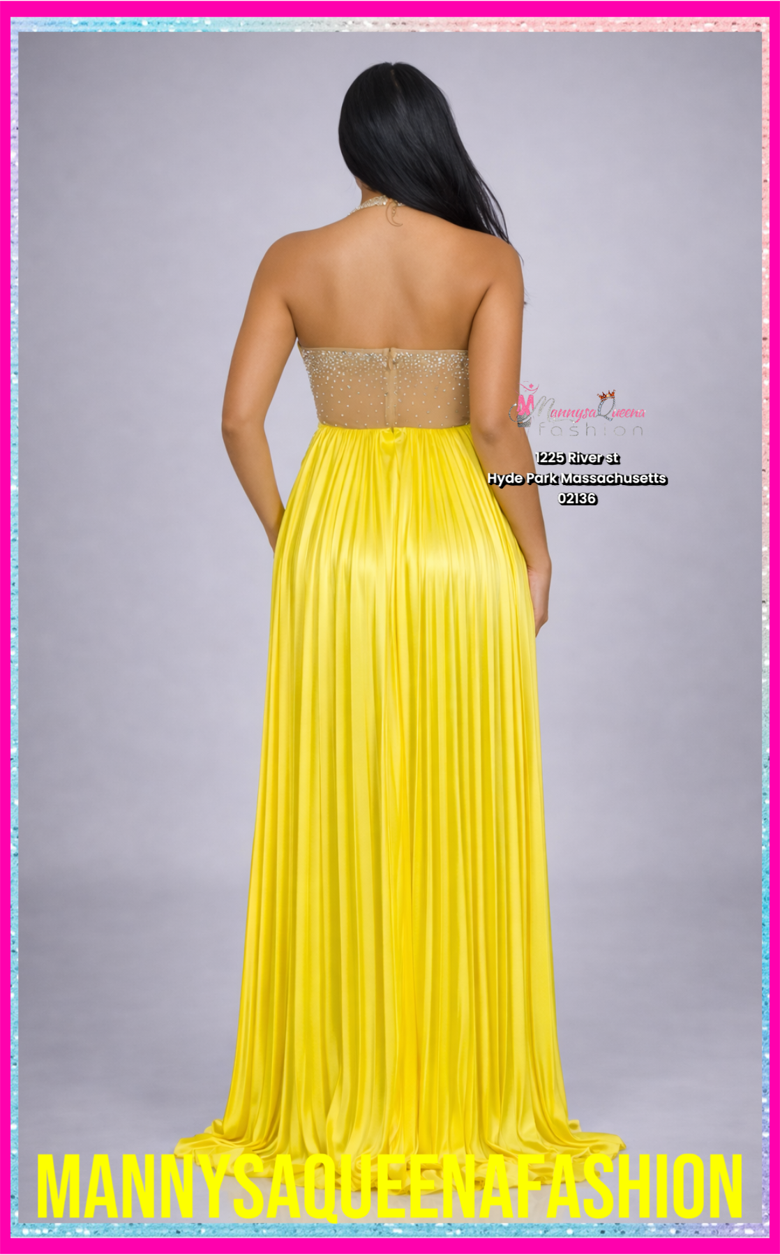 Goddess Flow Gown Dress Yellow