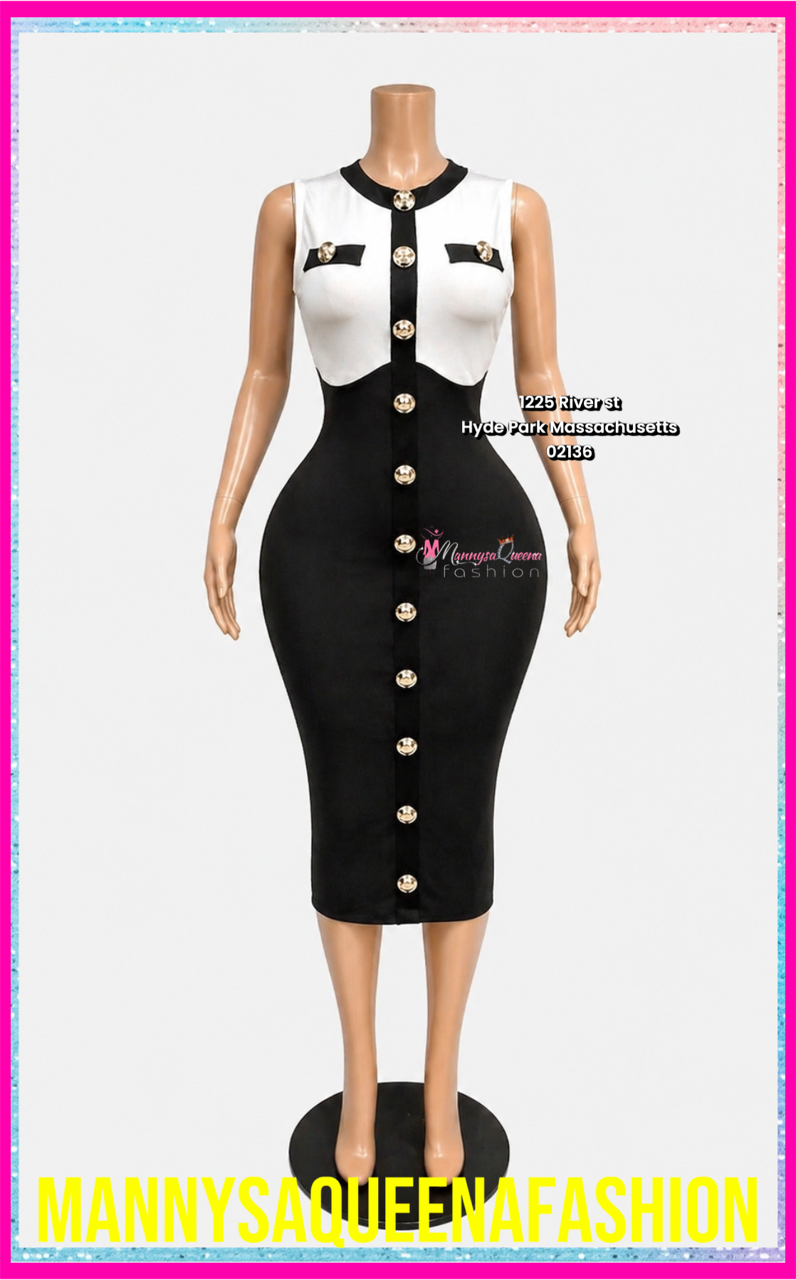 Glam Midi Dress Black
