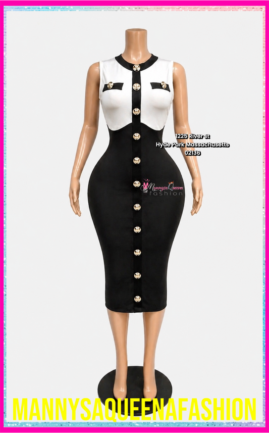 Glam Midi Dress Black