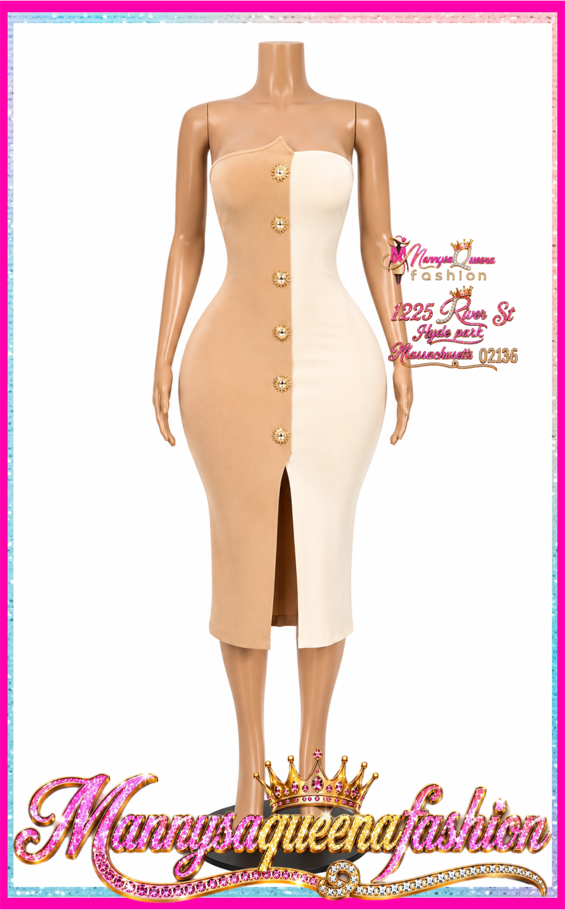 BODYCON TUBE MIDI DRESS TAUPE