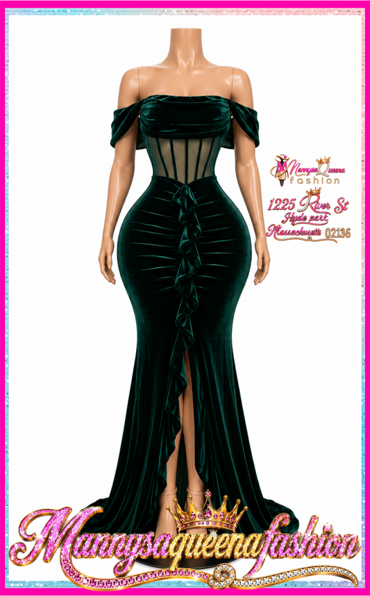 GreenVelvet Kiss Mermaid Dress