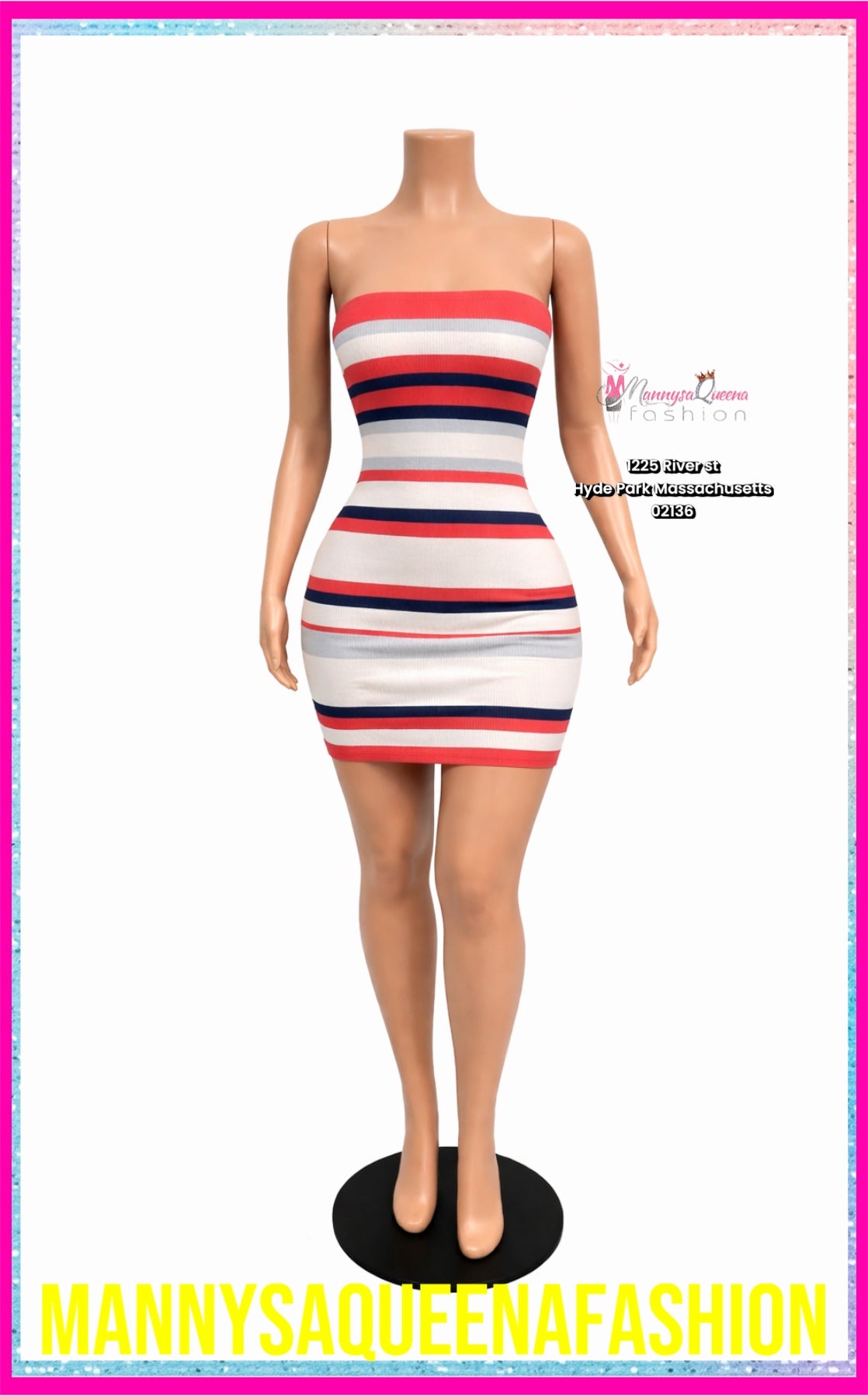 Stripe Bodycon Mini Dress
