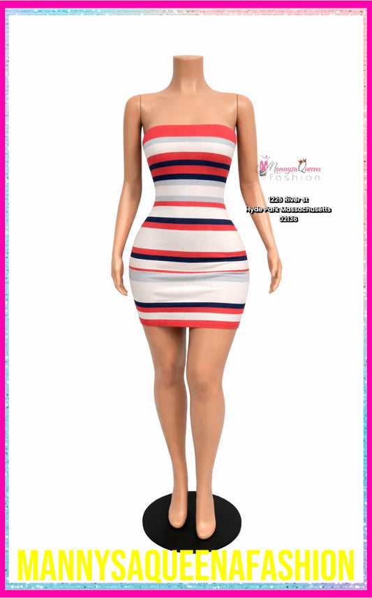 Stripe Bodycon Mini Dress
