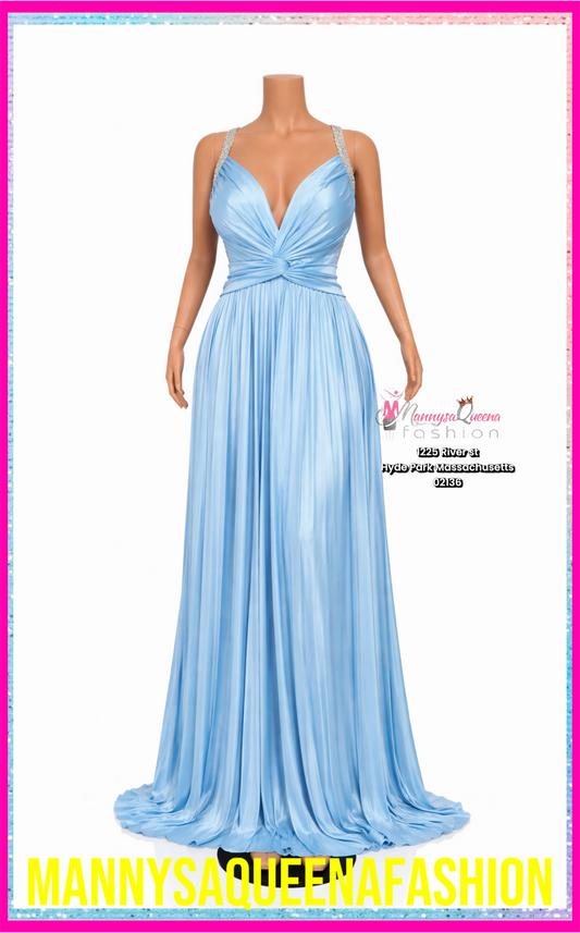 Goddess Flow Gown Dress light Blue
