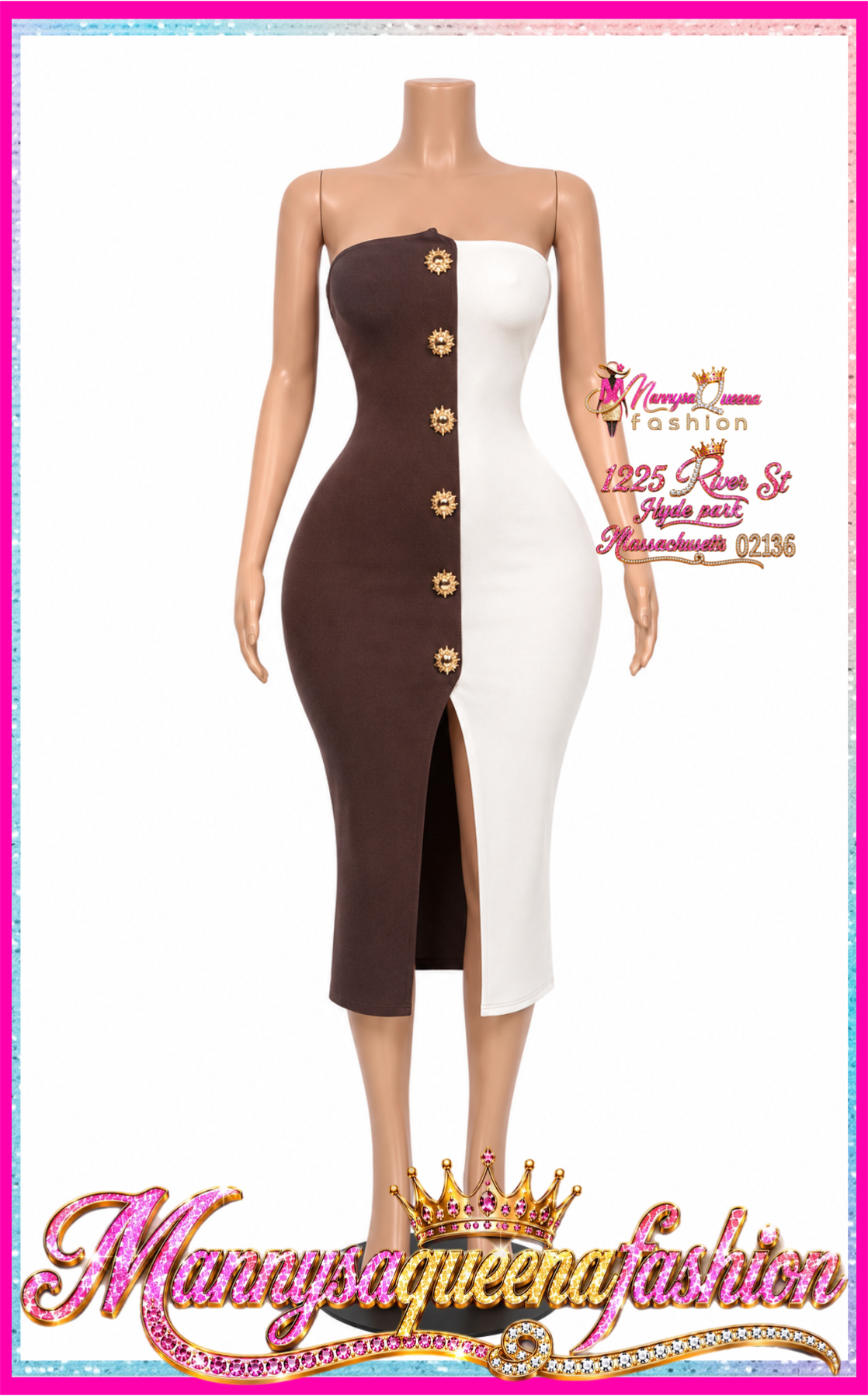 BODYCON TUBE MIDI DRESS BROWN