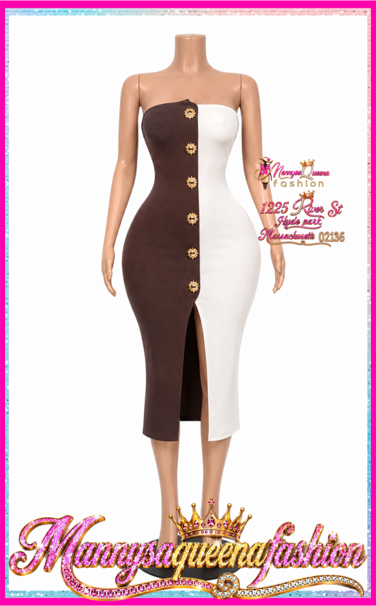 BODYCON TUBE MIDI DRESS BROWN