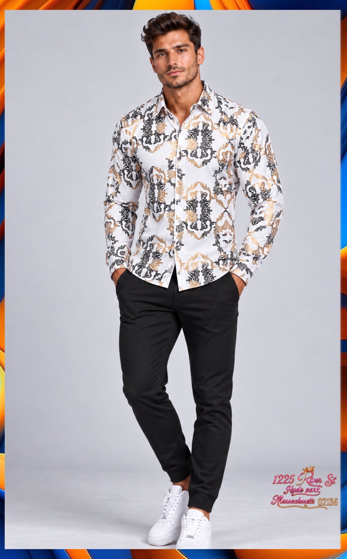 Brand Printed Silk Like
Shirts 01