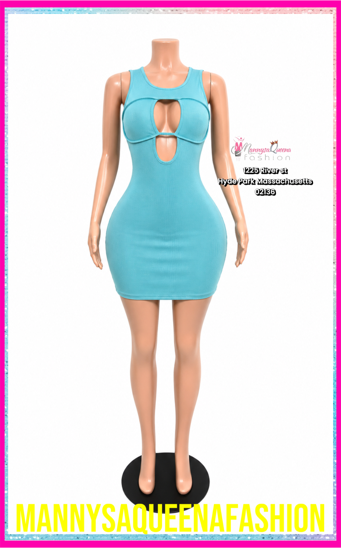KEYHOLE MINI DRESS JADE